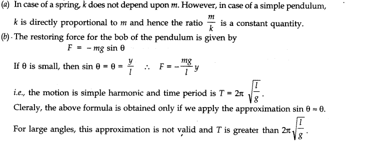 NCERT Solutions for Class 11 Physics Chapter 14 Oscillations Q16.1