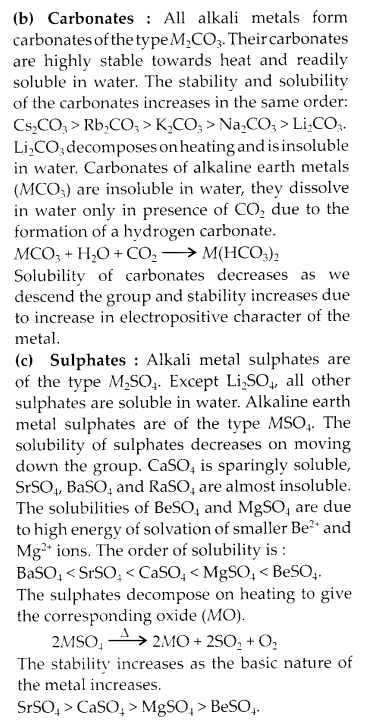 NCERT Solutions for Class 11 Chemistry Chapter 10 The s Block Elements 10