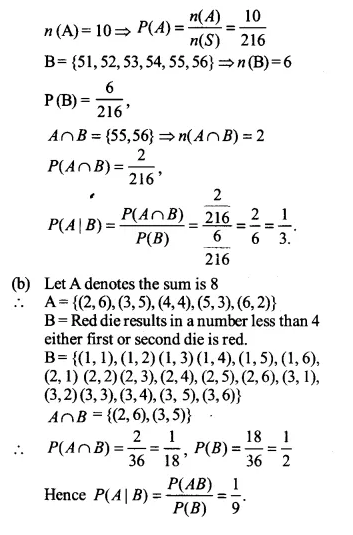 NCERT Solutions for Class 12 Maths Chapter 13 Probability Ex 13.1 Q10.1
