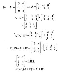 NCERT Solutions for Class 12 Maths Chapter 3 Matrices Ex 3.3 Q3.1