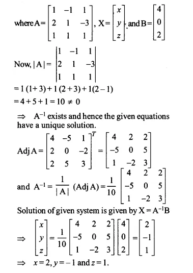 NCERT Solutions for Class 12 Maths Chapter 4 Determinants Ex 4.6 Q12.1
