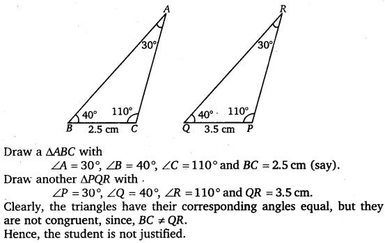 NCERT Solutions for Class 7 Maths Chapter 7 Congruence of Triangles 10