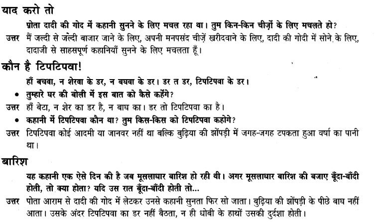 NCERT Solutions for Class 3 Hindi Chapter-7 टिपटिपवा 2